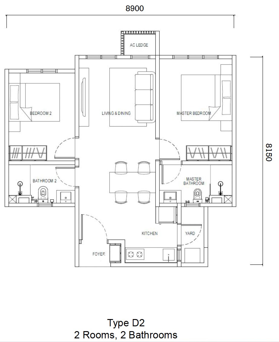 Type D2 floor plan